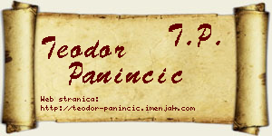 Teodor Paninčić vizit kartica